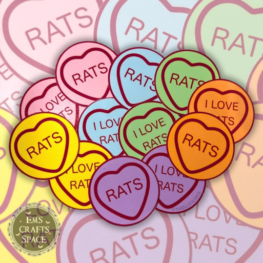 “Rats” & “I Love Rats” stickers