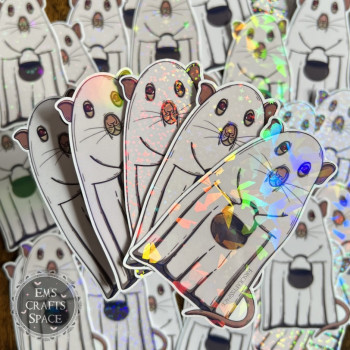 Silver Fawn Ghost Rat sticker