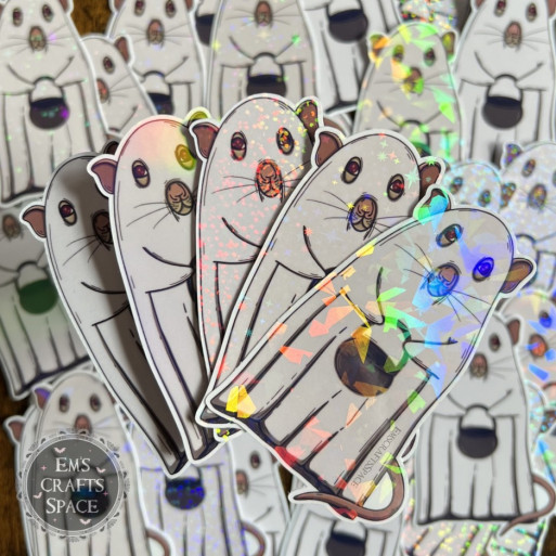 Silver Fawn Ghost Rat sticker
