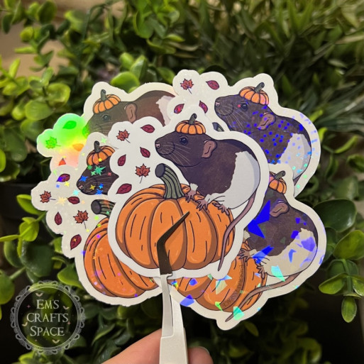 Autumn Pumpkin(g) Rat sticker